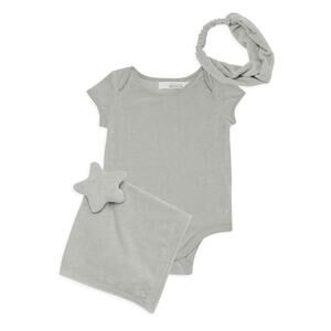 BAREFOOT DREAMS  Baby Girl's Cozyterry Romper Baby Bundle NEW 12-18 Mo.
